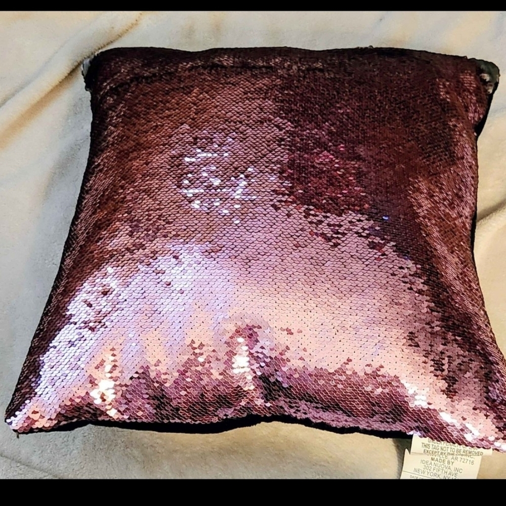 Purple Sequin Throw Pillow☆silver Sequins Underneath